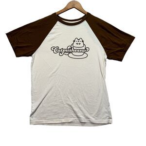 Pusheen Box Catpusheeno Brown Coffee Cute Raglan Sleeve Top T Shirt Japan L